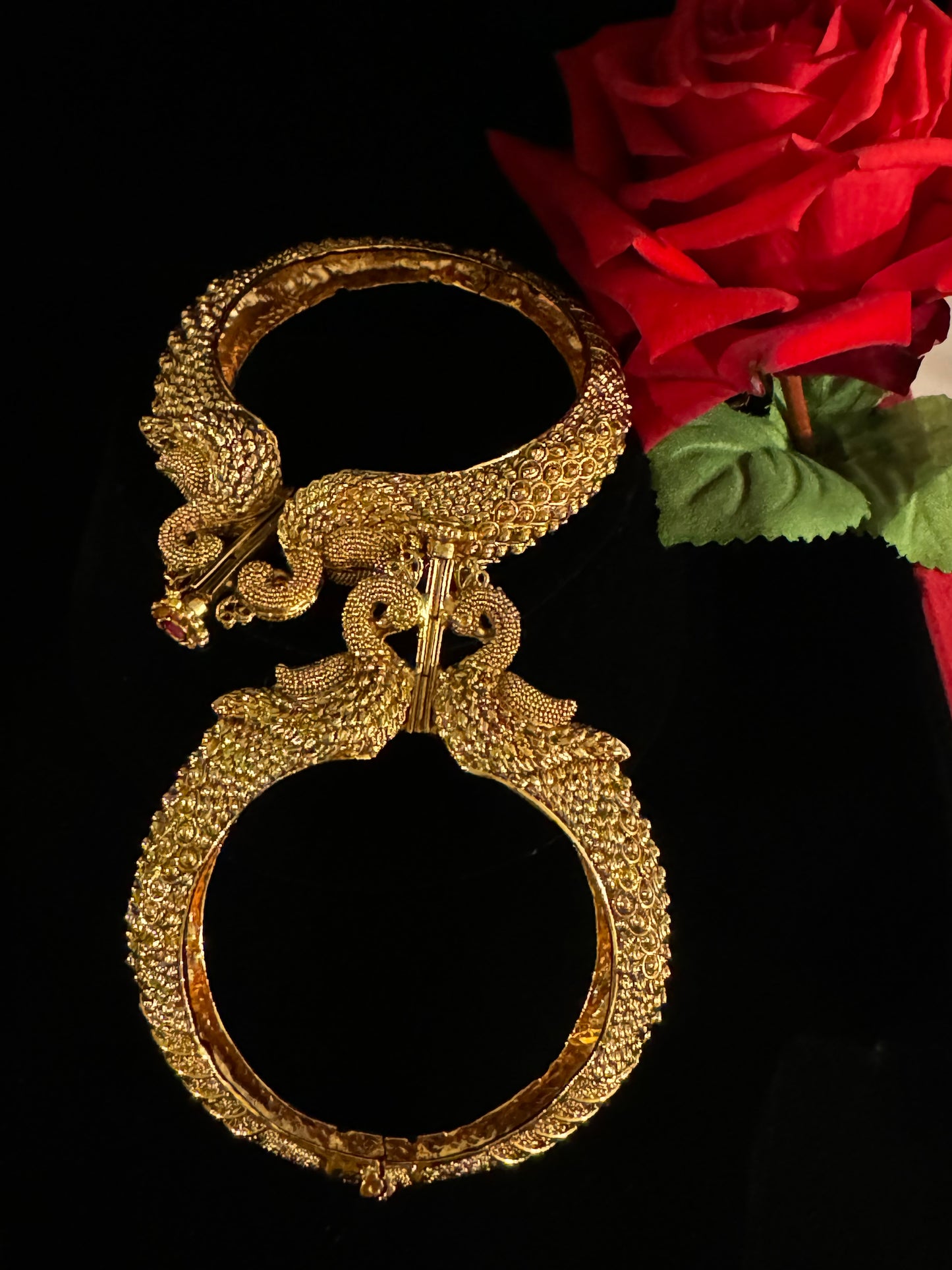 Peacock Design Gold Plated Bangles