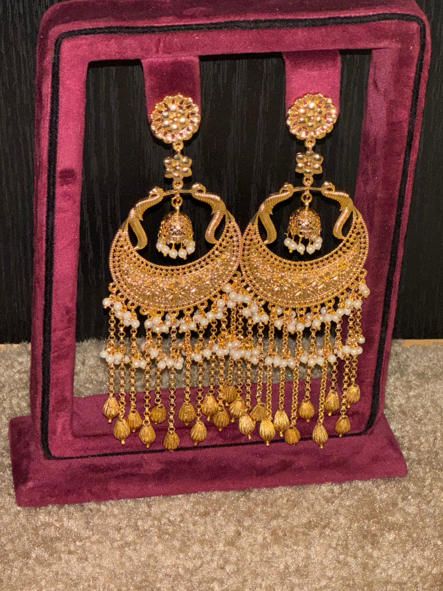 Large gold statement earrings